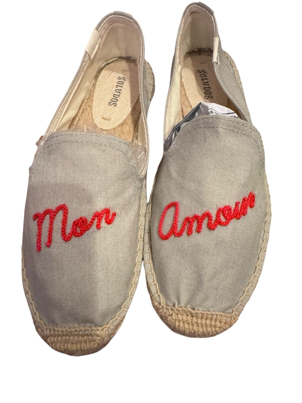 Soludos Mon Amour Smoking Slipper NIB Light Blue Chambray